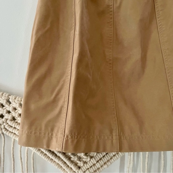 Free People Modern Femme Camel Tan Suede Leather Mini Skirt. - Picture 7 of 11